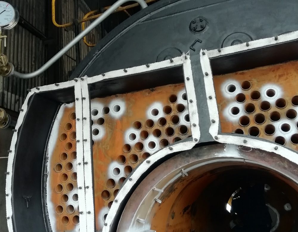 Boiler tube plate and furnace tube opened up for an in-service NDT inspection by TechRay NDT